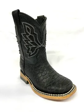 Tanner Mark Boots  Big Jake |Kid's Black Python Print