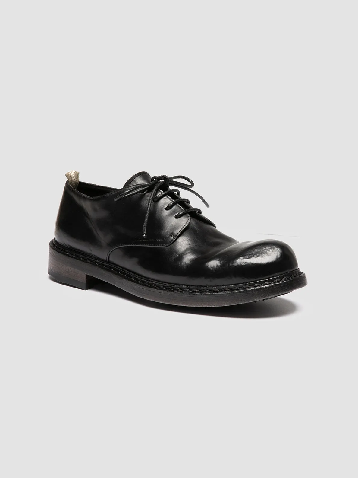 TRIPLE 001 - Black Leather Derby Shoes