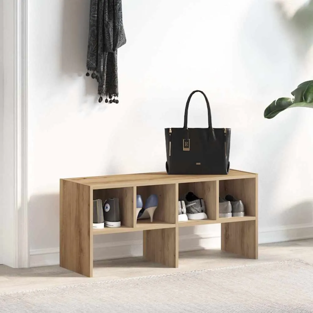 vidaXL Shoe Rack Stackable Artisan Oak 89.5x30x40 cm