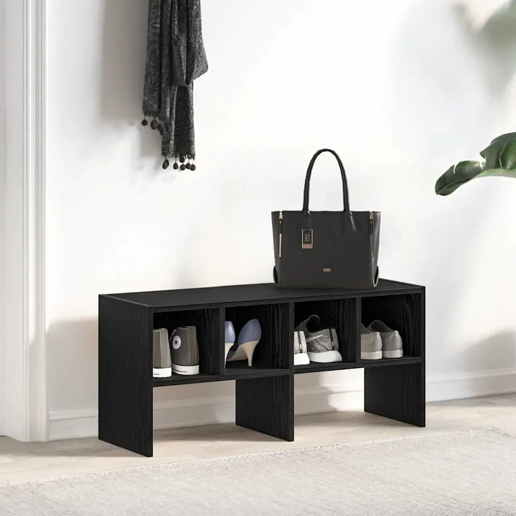 vidaXL Shoe Rack Stackable Black Oak 89.5x30x40 cm