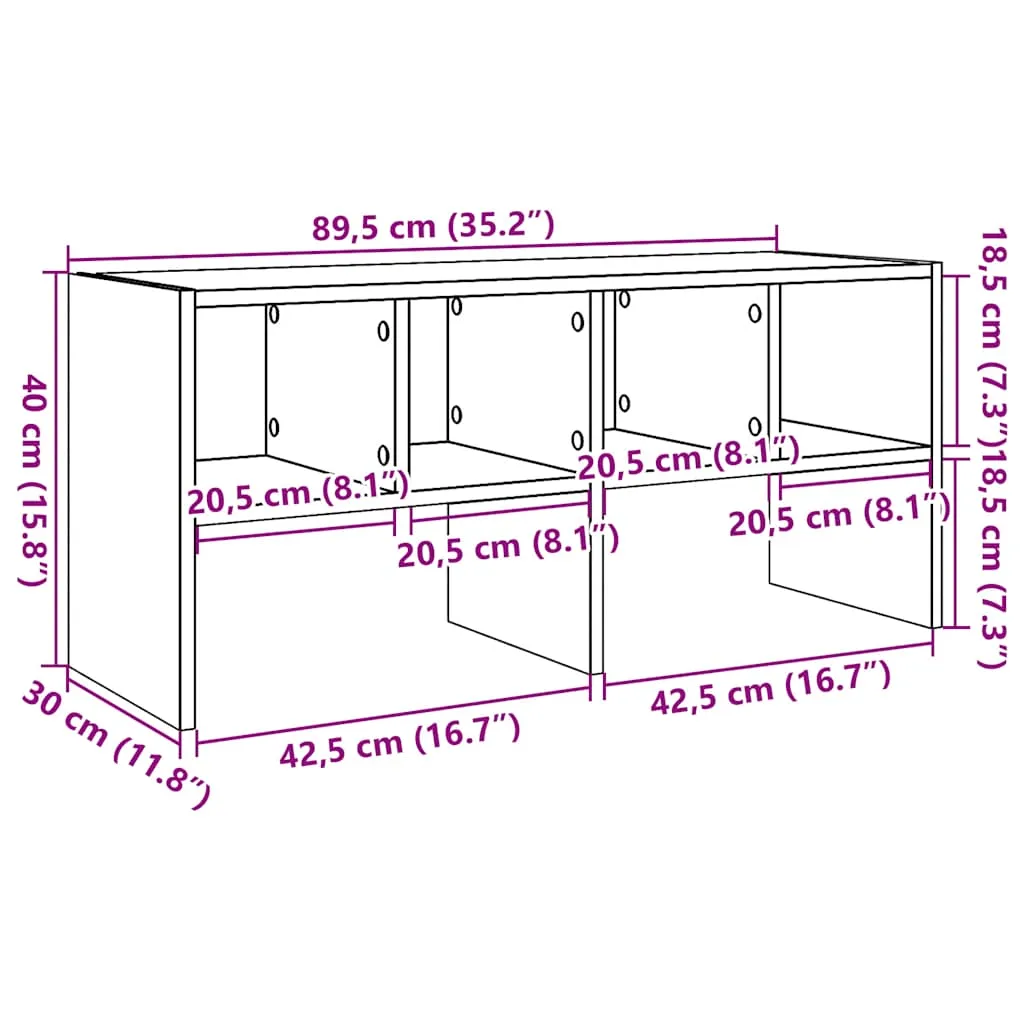 vidaXL Shoe Rack Stackable Black Oak 89.5x30x40 cm