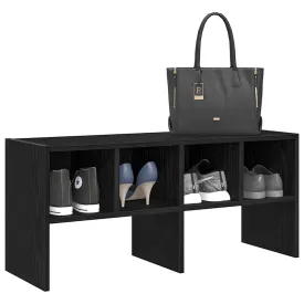 vidaXL Shoe Rack Stackable Black Oak 89.5x30x40 cm