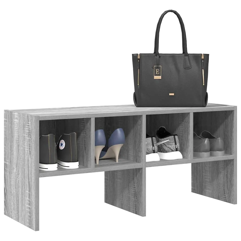 vidaXL Shoe Rack Stackable Grey Sonoma 89.5x30x40 cm