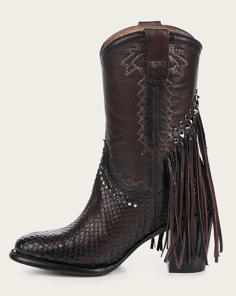 Western Style brown exotic boot