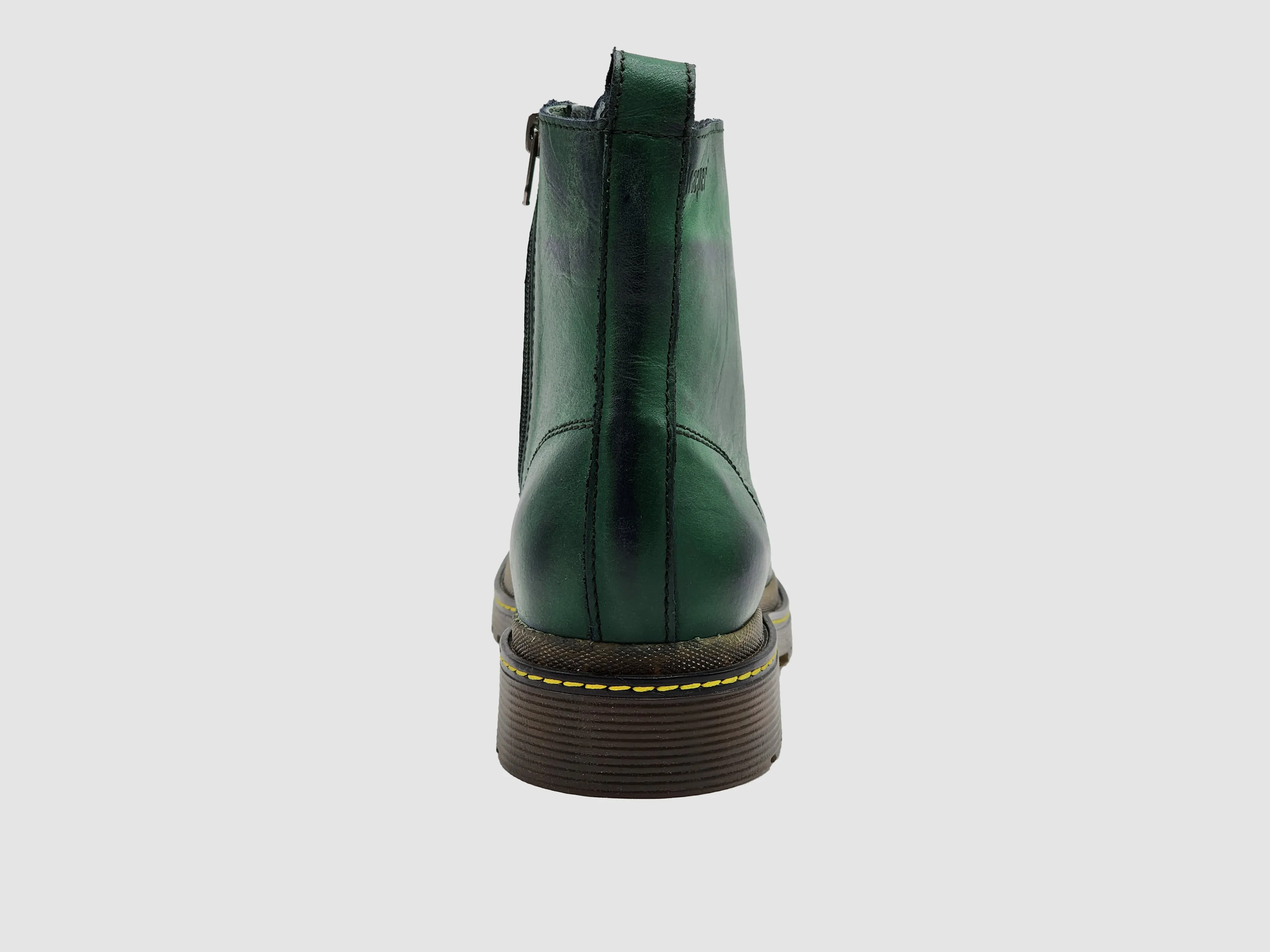 Women's Premium Leather Zip-Up Boots - Green