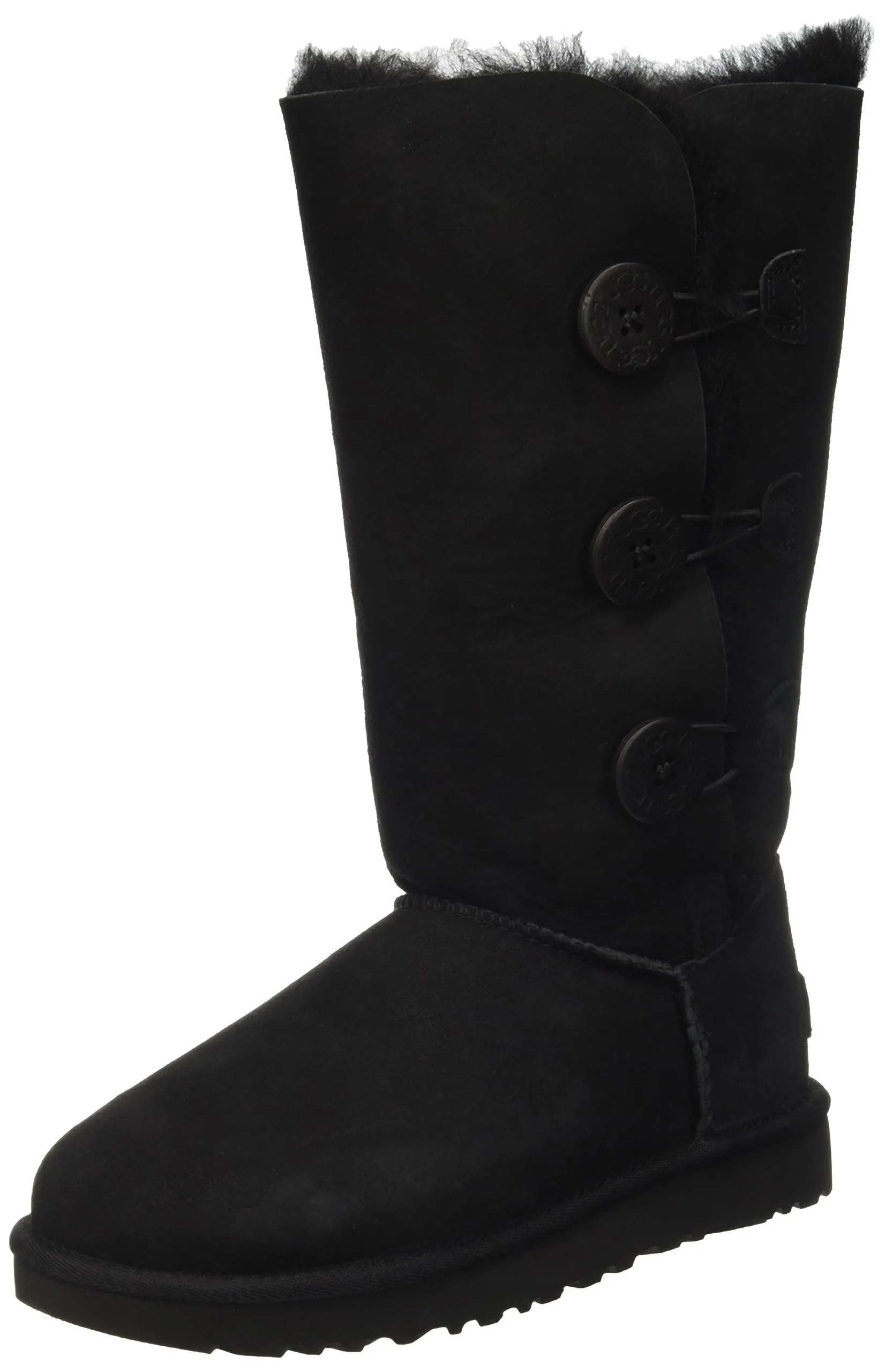 Women's Shoes UGG BAILEY BUTTON TRIPLET Suede & Sheepskin Boots 1016227 BLACK